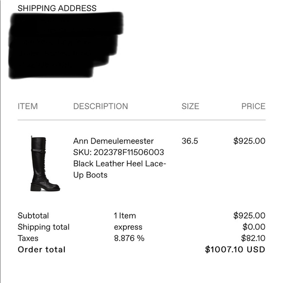 Ann Demeulemeester Black Leather Lace Up Boots - Picture 5 of 5